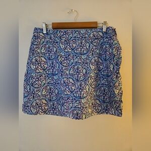 Vineyard Vines Golf Skort Skirt Blue Sand Dollar Print Women's Size 10